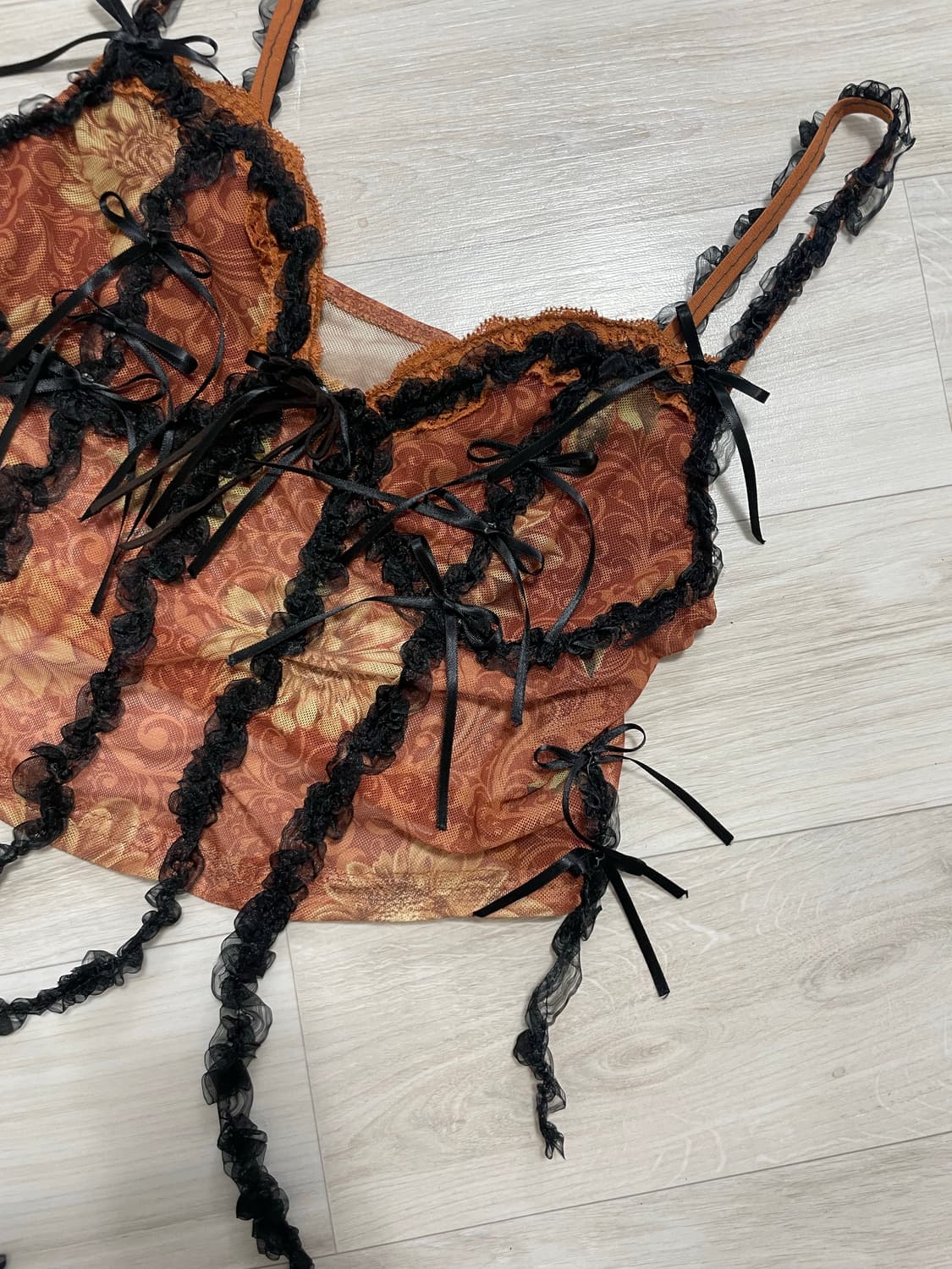 핸드메이드 레이스 코르셋 탑 나시 상품이미지2