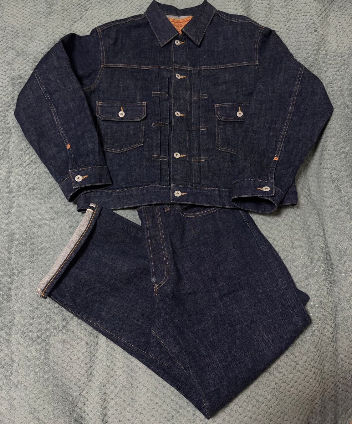 (M)아웃스탠딩 셀비지 데님 셋업 2세대 자켓 & 30s 바지 상품이미지1