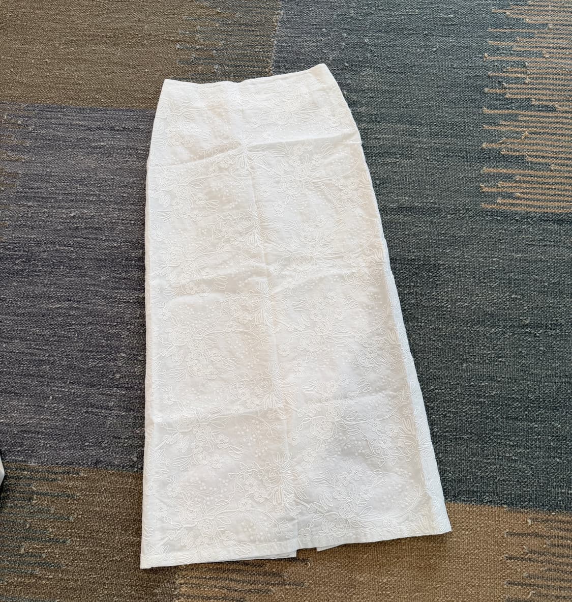 TEAK EMBROIDERY COTTON LONG SKIRT 상품이미지4