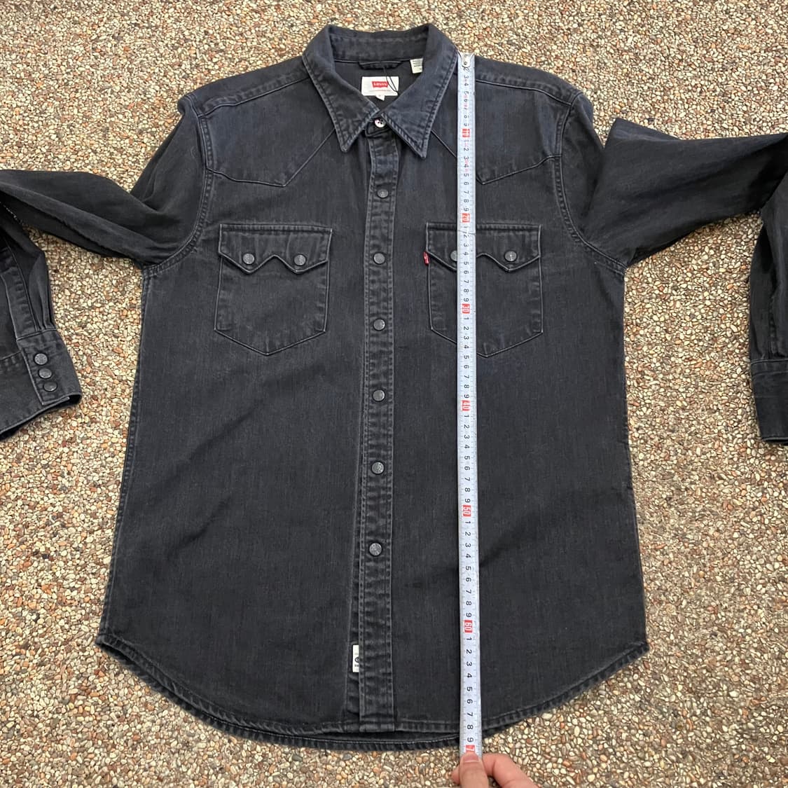 78 리바이스 웨스턴 데님 셔츠 흑청블랙 상품이미지8