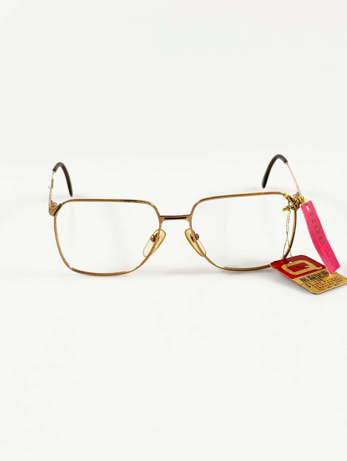 90s HOC 골드 메탈 스퀘어 옵티컬 프레임 빈티지 안경 상품이미지2