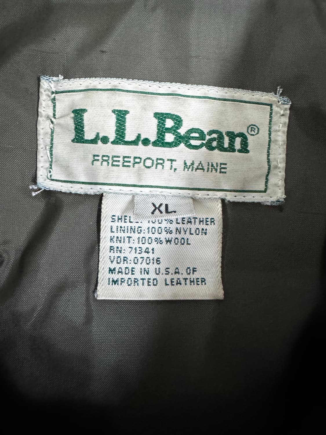 USA made)엘엘빈(llbean) A-2 레더자켓 XL 상품이미지6