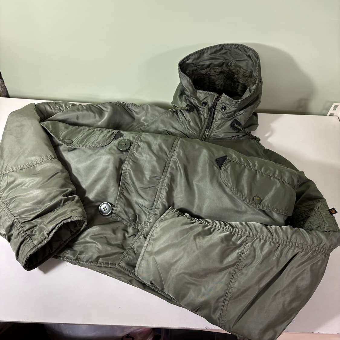 M 알파인더스트리 카키 누빔 N3B점퍼 상품이미지2