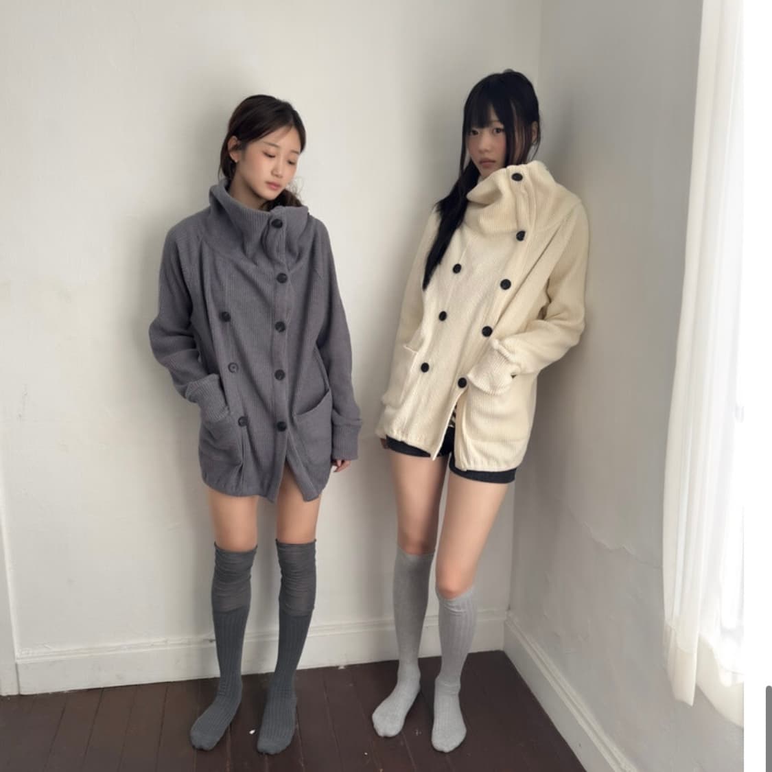 인앤양인하모니 더블 버튼 가디건 크림 상품이미지1