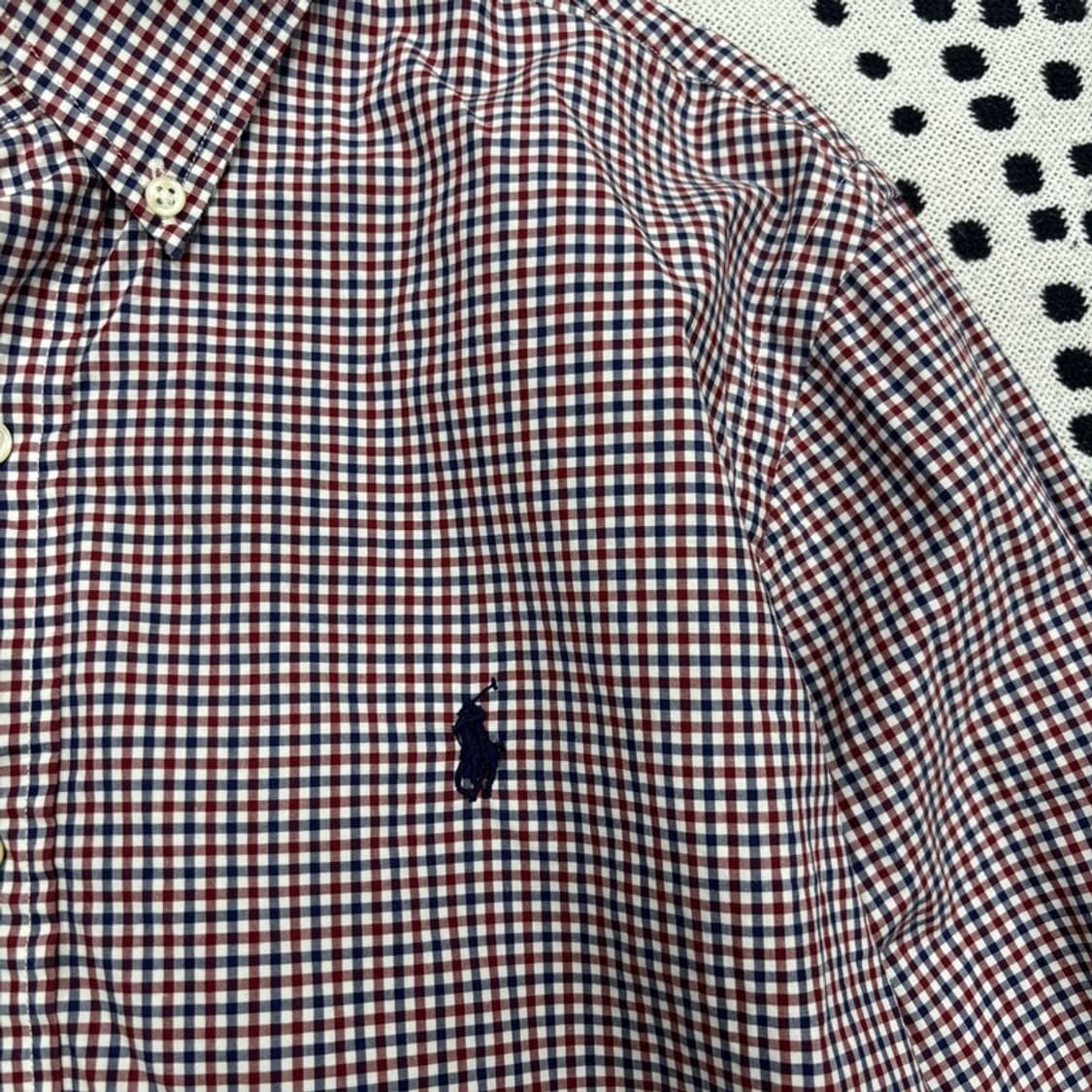폴로 랄프로렌 자수로고 버튼다운 체크 셔츠 M P00011 상품이미지2