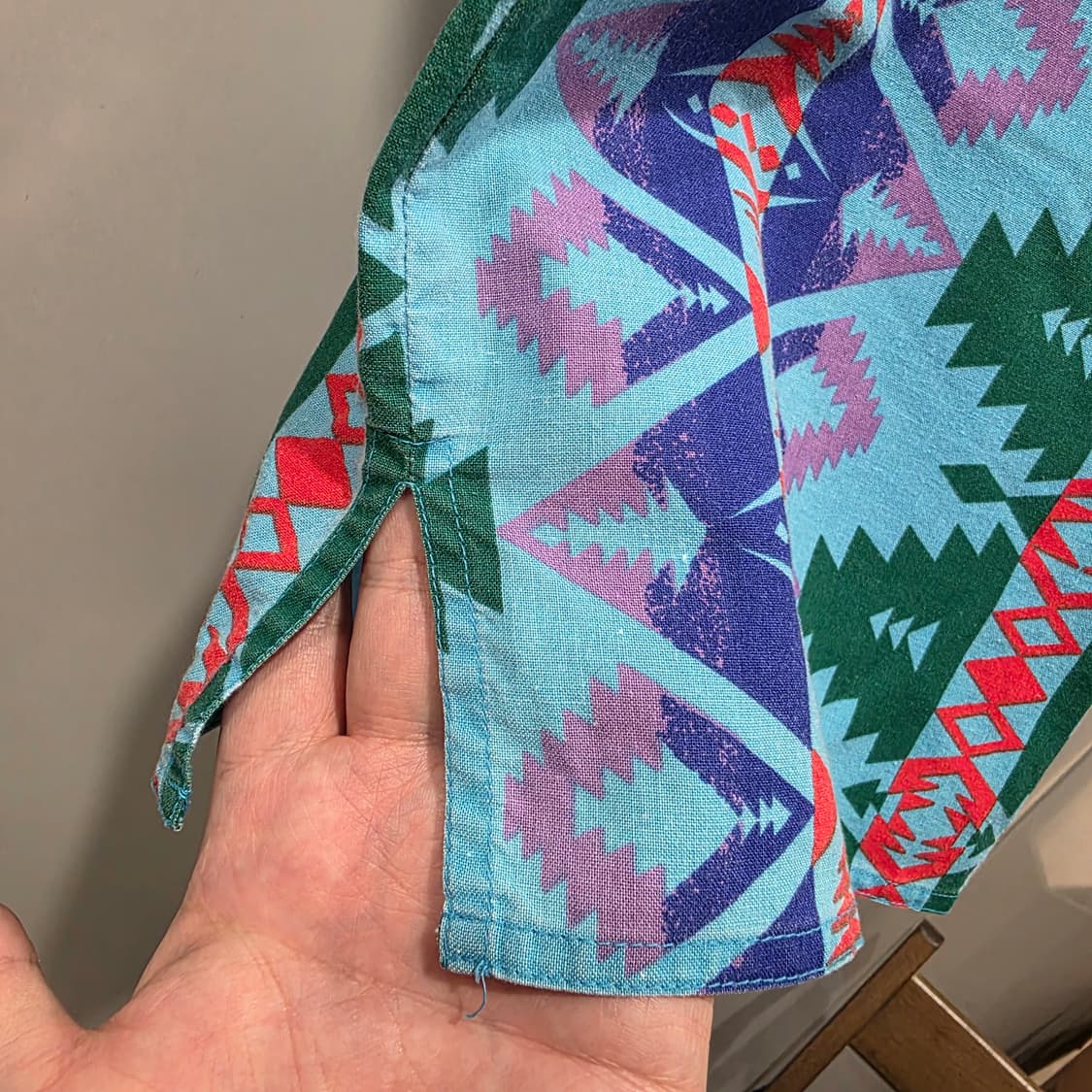 랭글러(Wrangler) 네이티브 패턴 빈티지 노카라 셔츠 상품이미지5