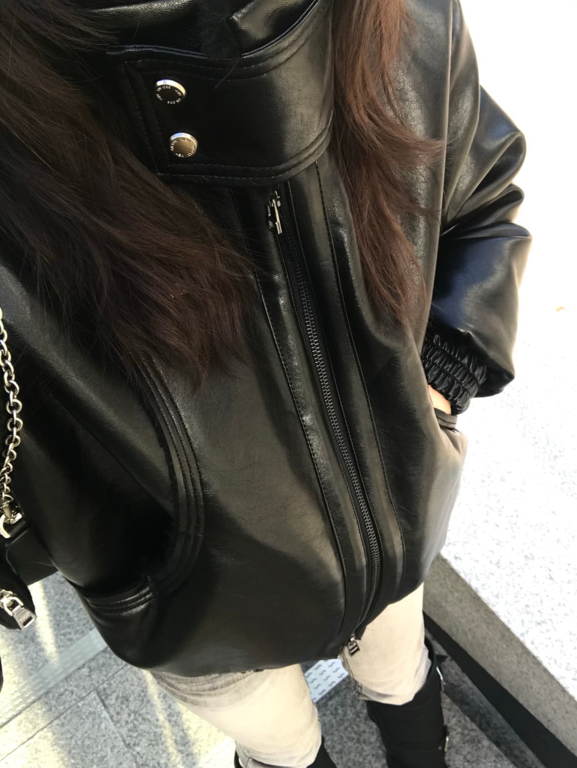 보헤미안서울 퍼 레더자켓  상품이미지2