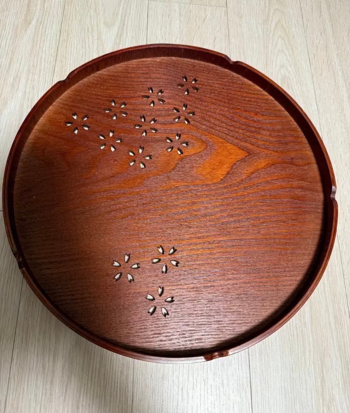 Wooden 원목 옻칠 꽃잎쟁반 상품이미지1