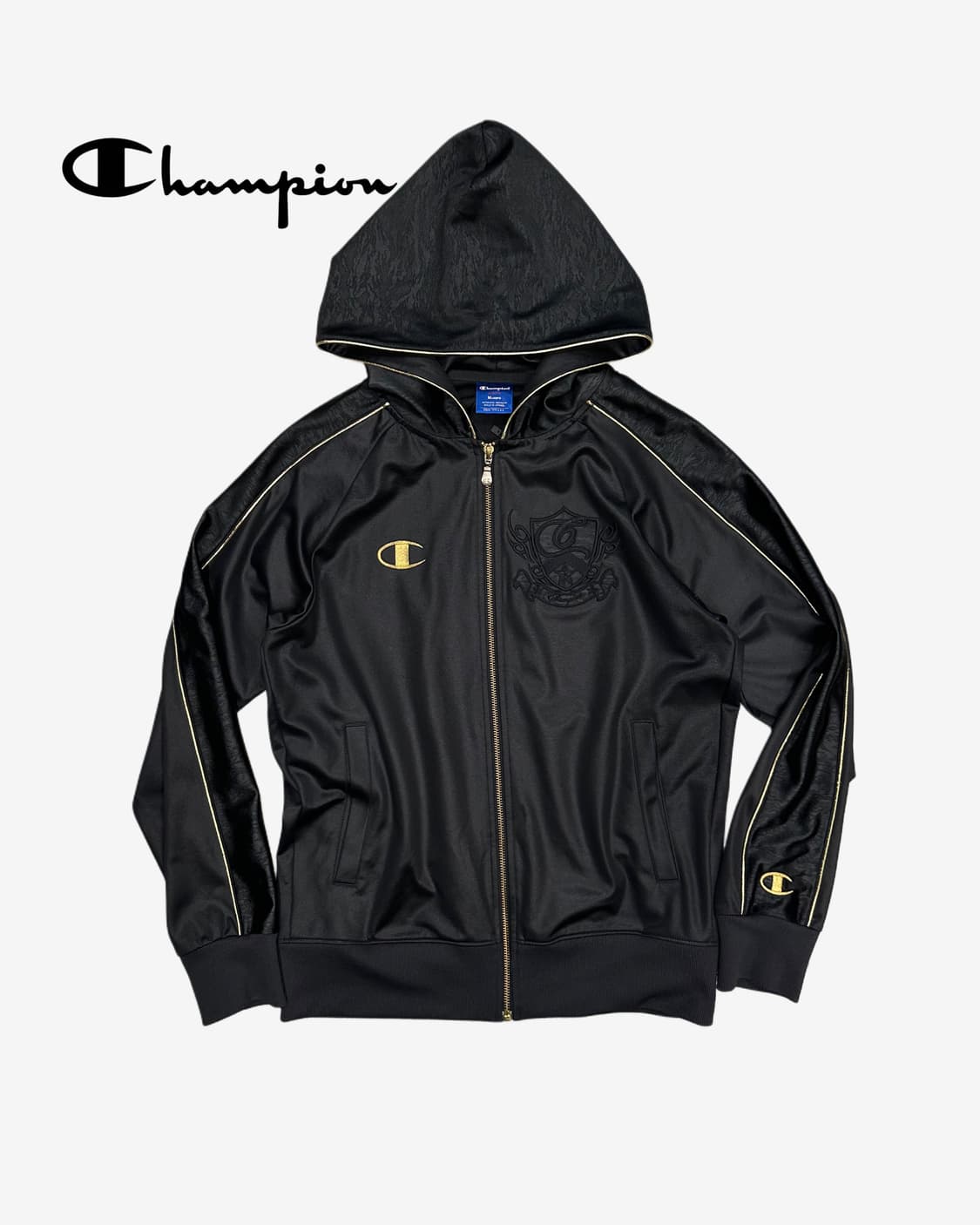 CHAMPION logo black hood jersey 상품이미지1