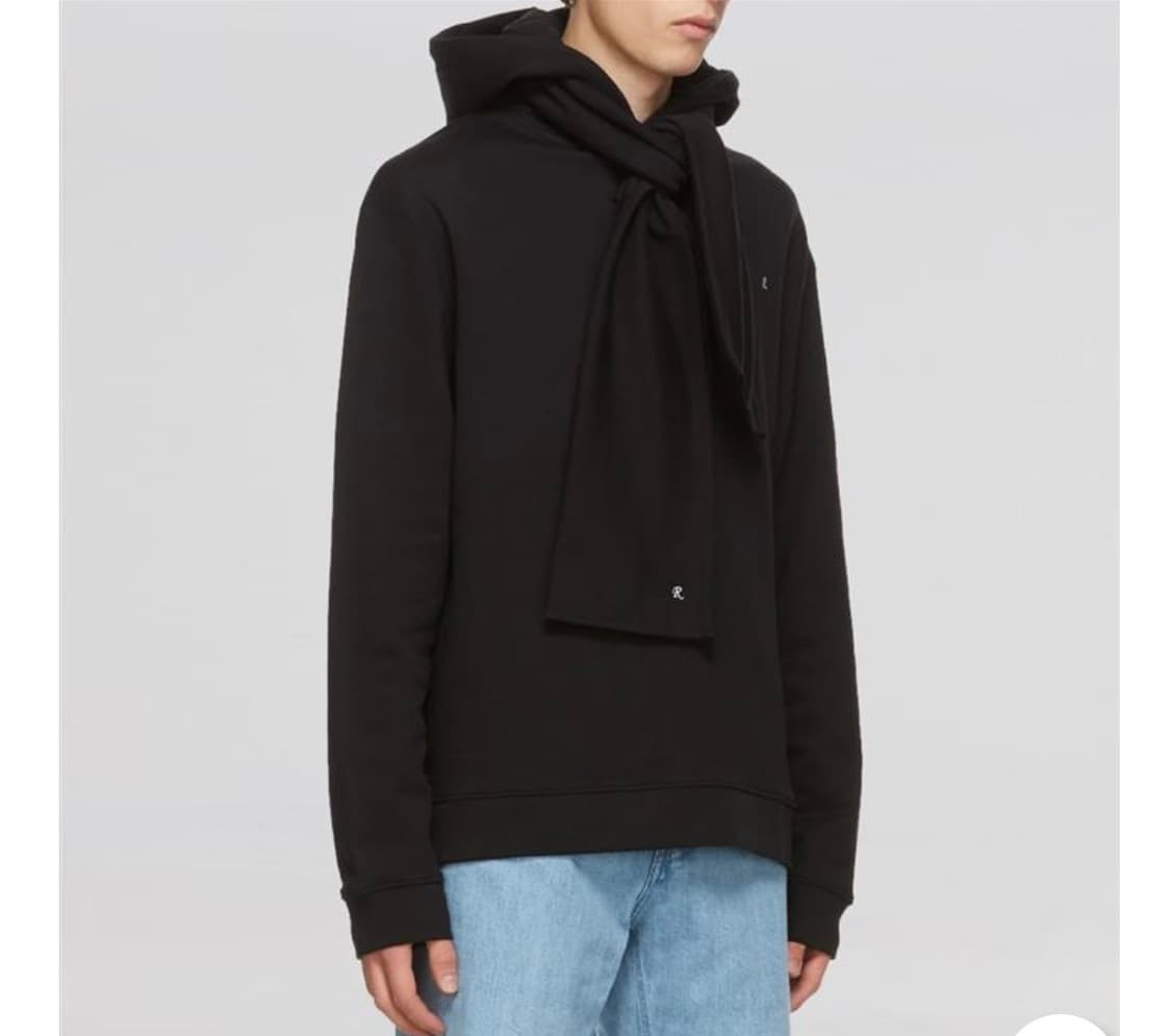 라프시몬스 20fw 자수로고 스카프후드티 상품이미지2