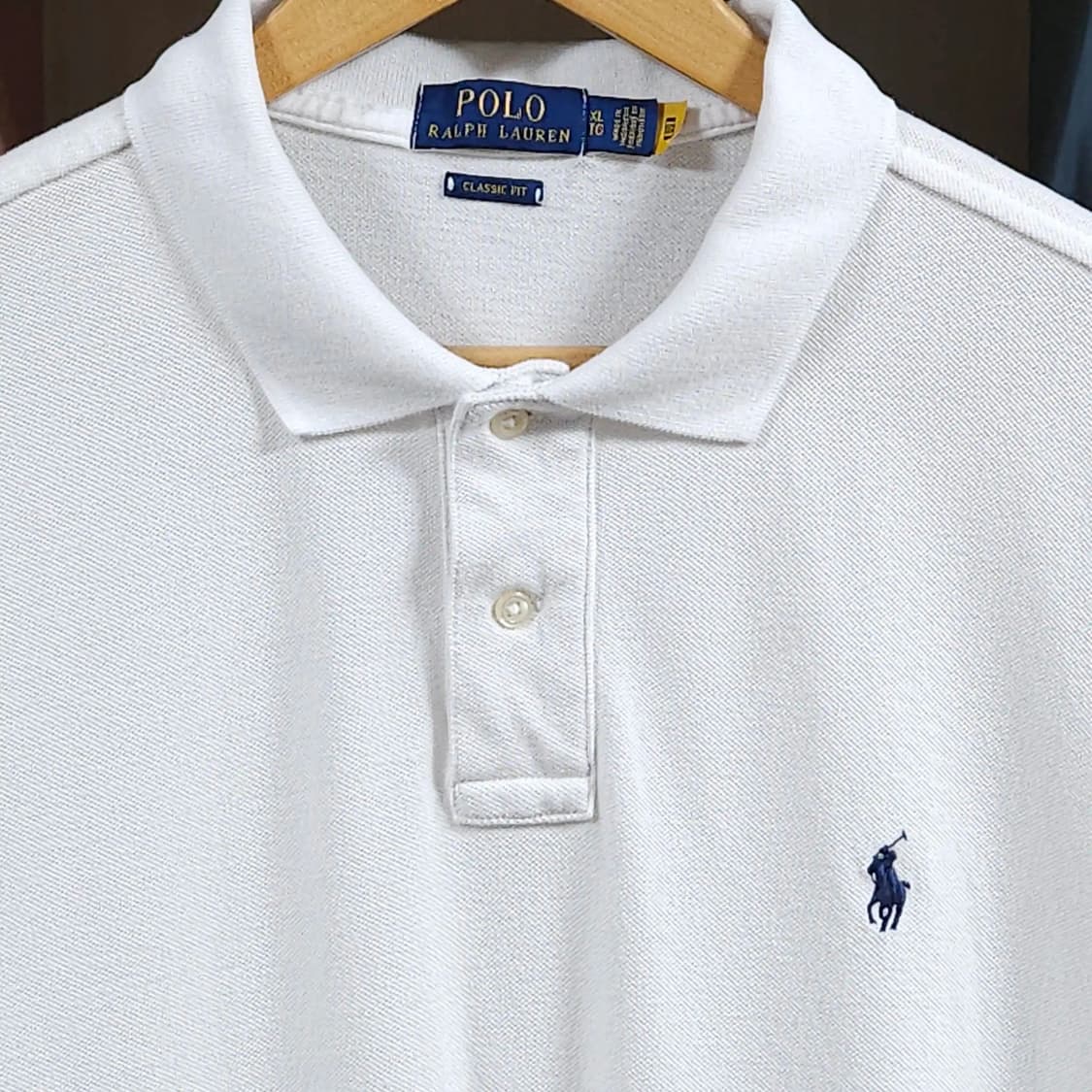 110)POLO 폴로 반팔 카라티 화이트 클래식핏 상품이미지3