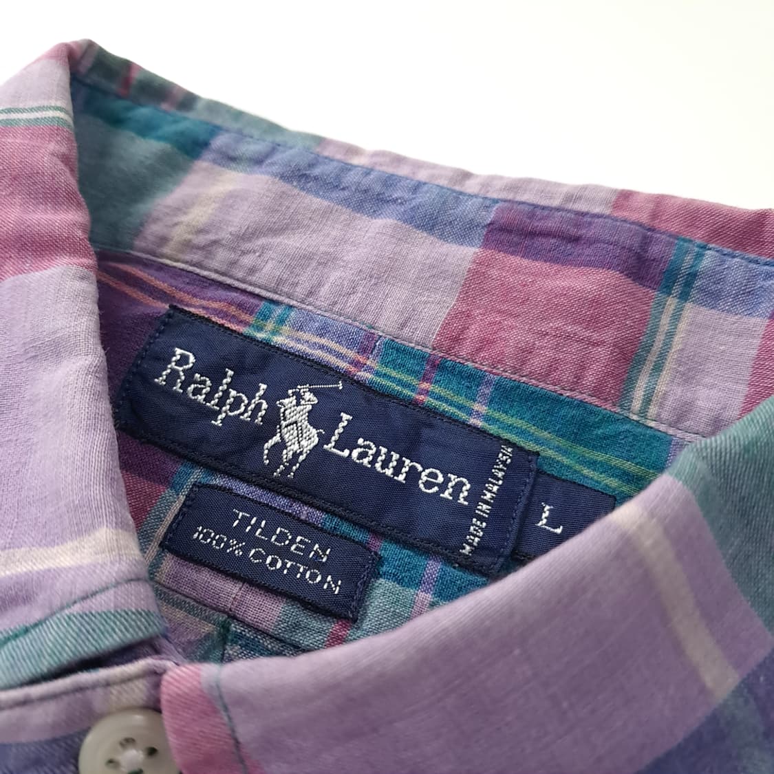 CK214 L 폴로 90s 마드라스체크 쉴드 엠블럼 셔츠 남방 상품이미지3