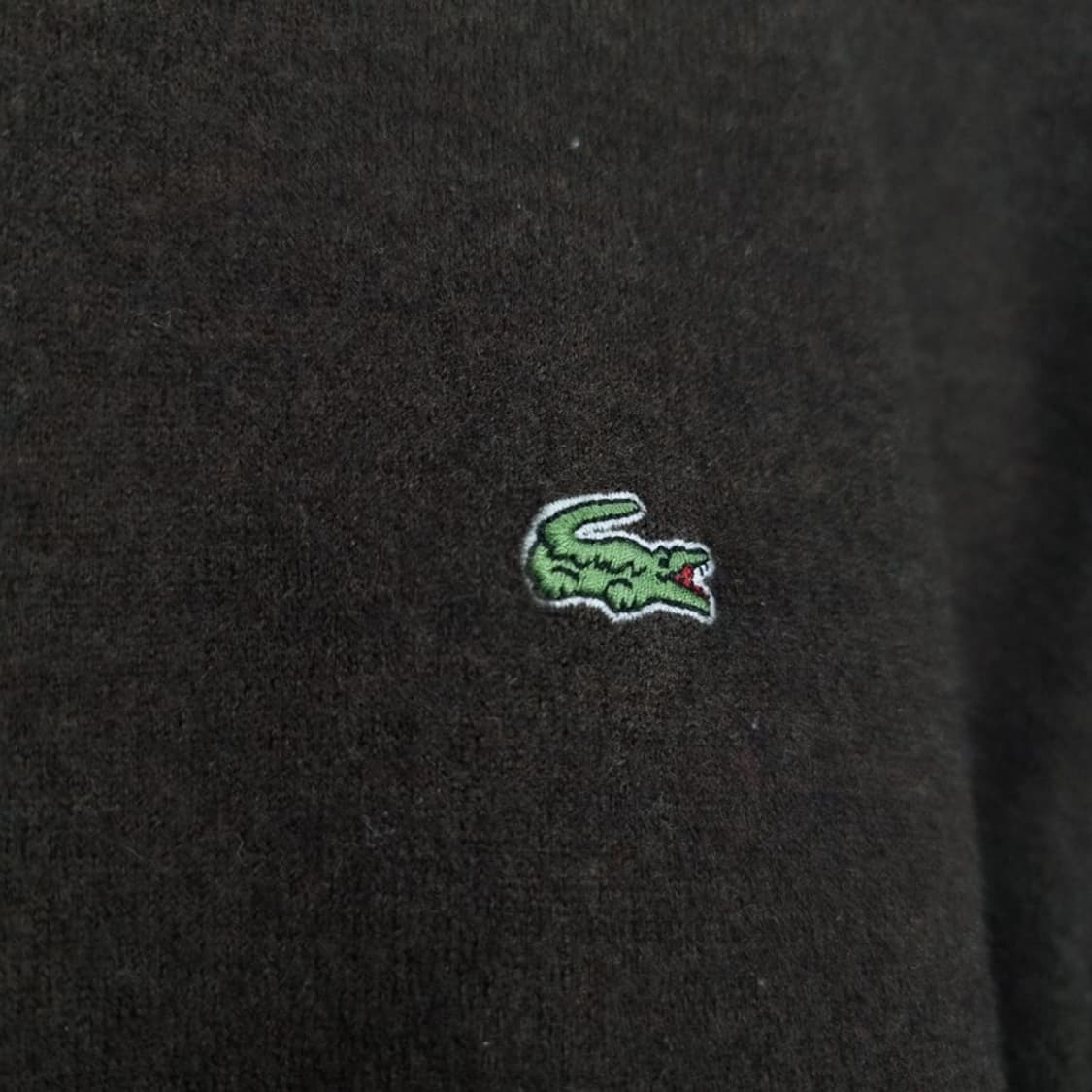 [라코스테] 로고 패치 울 목폴라 터틀낵 니트 브라운 M18110 상품이미지6