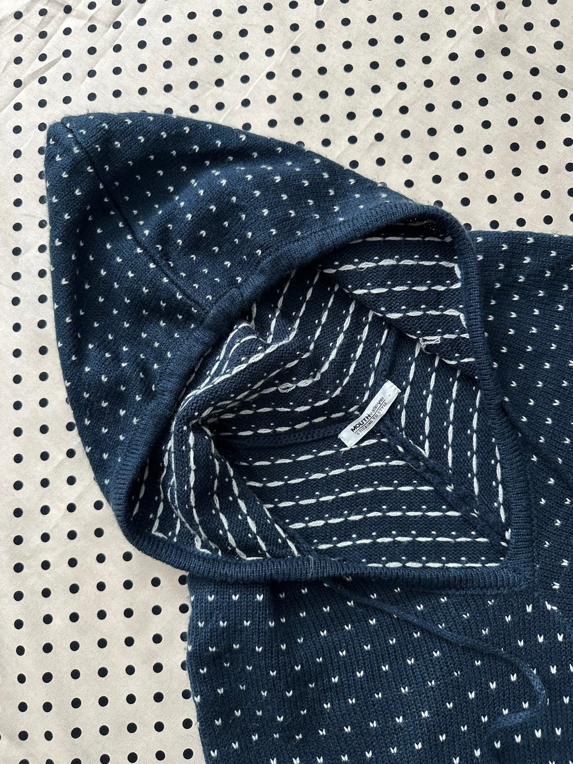 jpn 도트 방울 후드 니트케이프 하구미 스즈코 히피 모리걸 상품이미지2