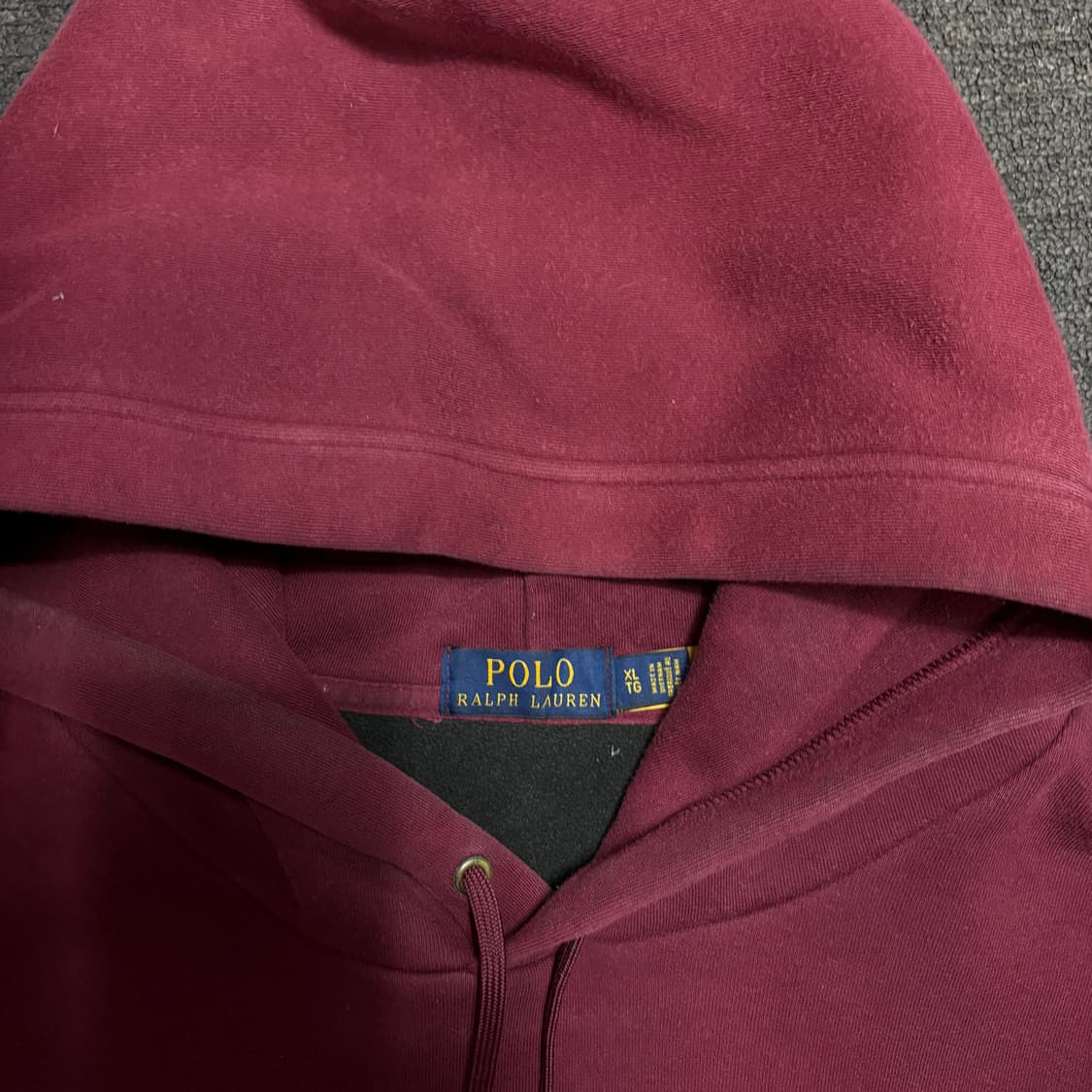 폴로 랄프로렌 버건디 오버핏 후드티 XL 상품이미지5