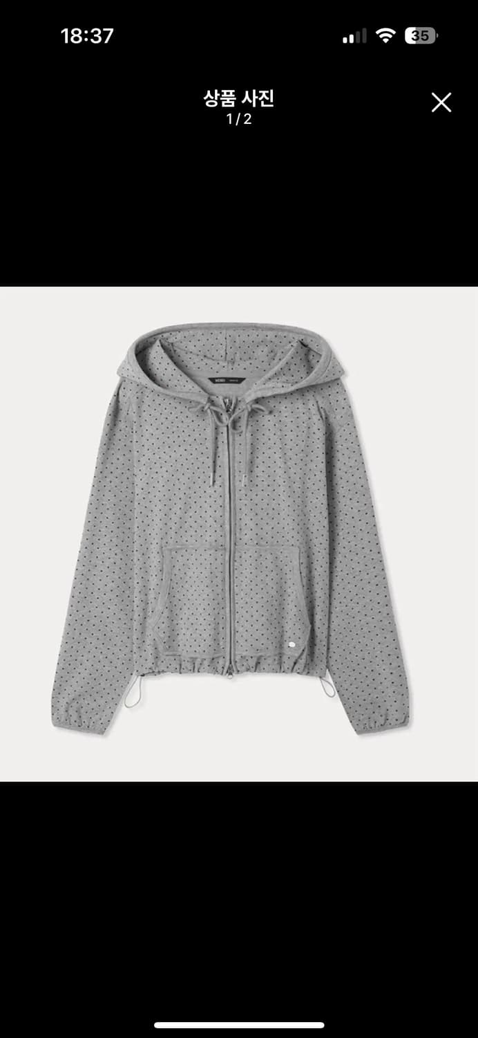 미쏘 스티치 후드집업 도트 상품이미지1