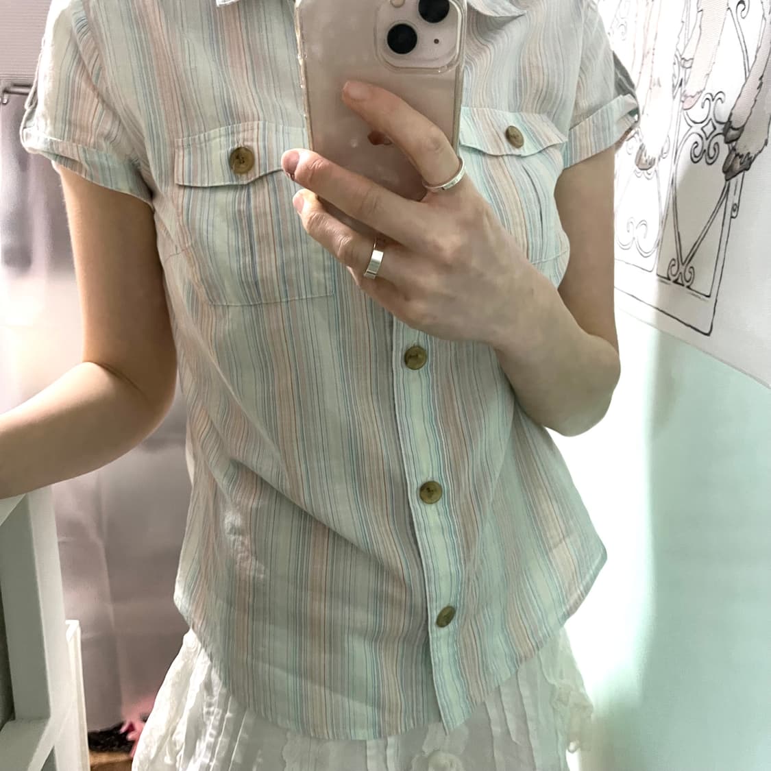 23구 모리걸 스트라이프 셔츠 상품이미지2