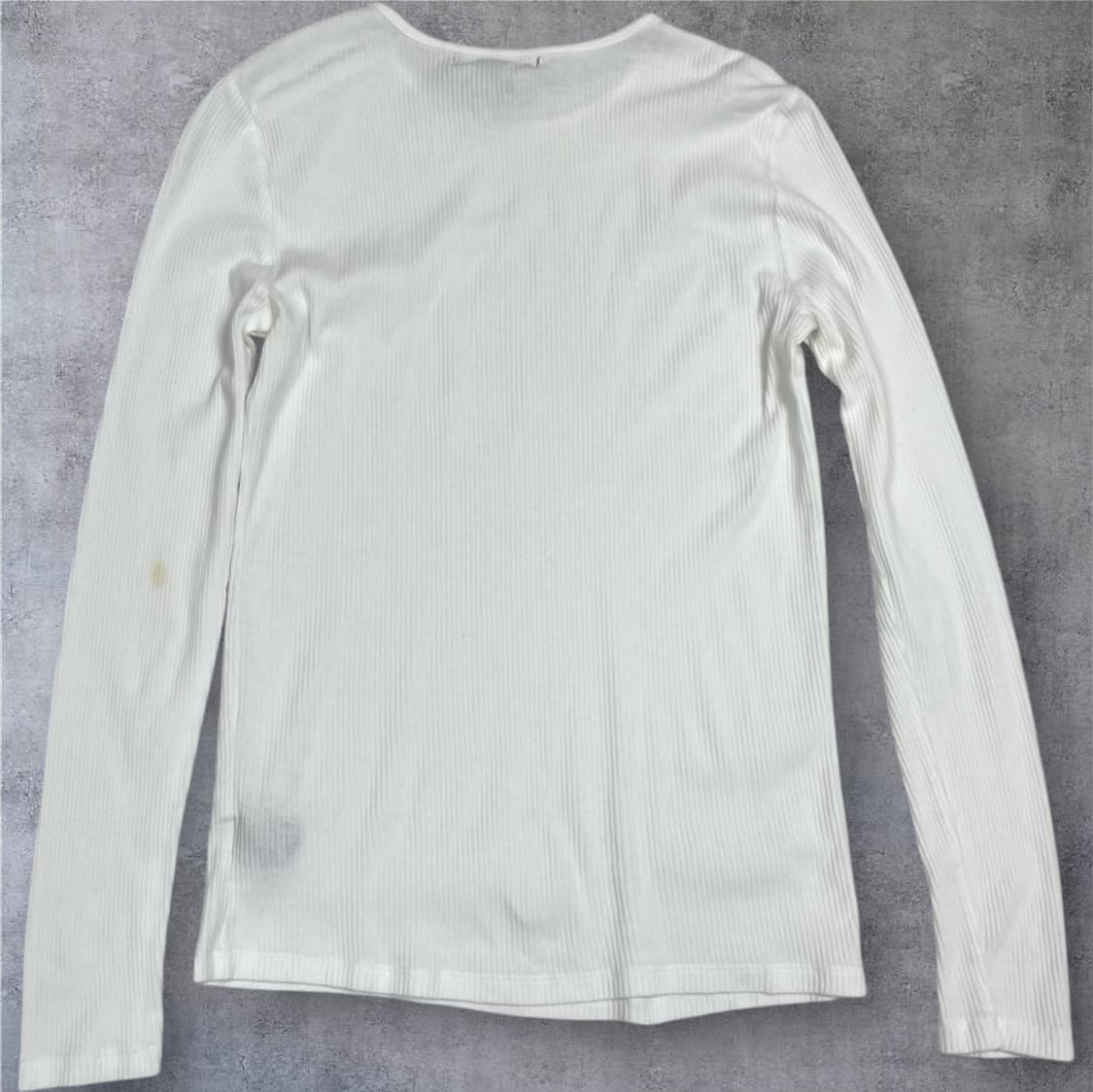 로렌 랄프로렌  화이트 사이드 지퍼 골지 긴팔 티셔츠 S 상품이미지7