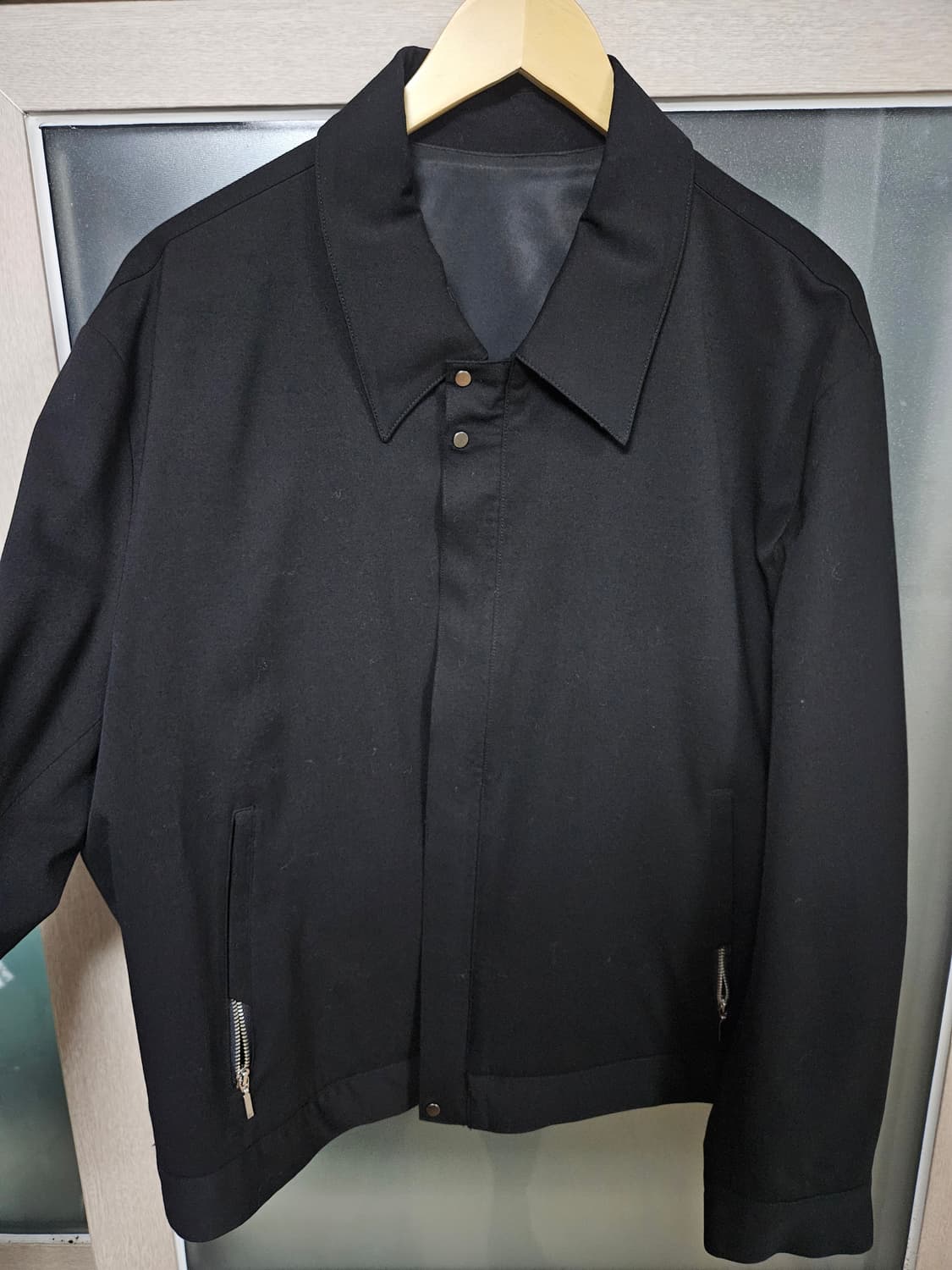 드로우핏 도브 울 크롭 미니멀 블루종 자켓 [BLACK] 상품이미지5