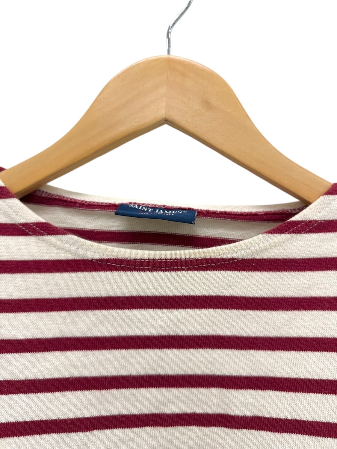 세인트제임스 롱슬리브 긴팔티 아이보리&버건디 (XS) 상품이미지3