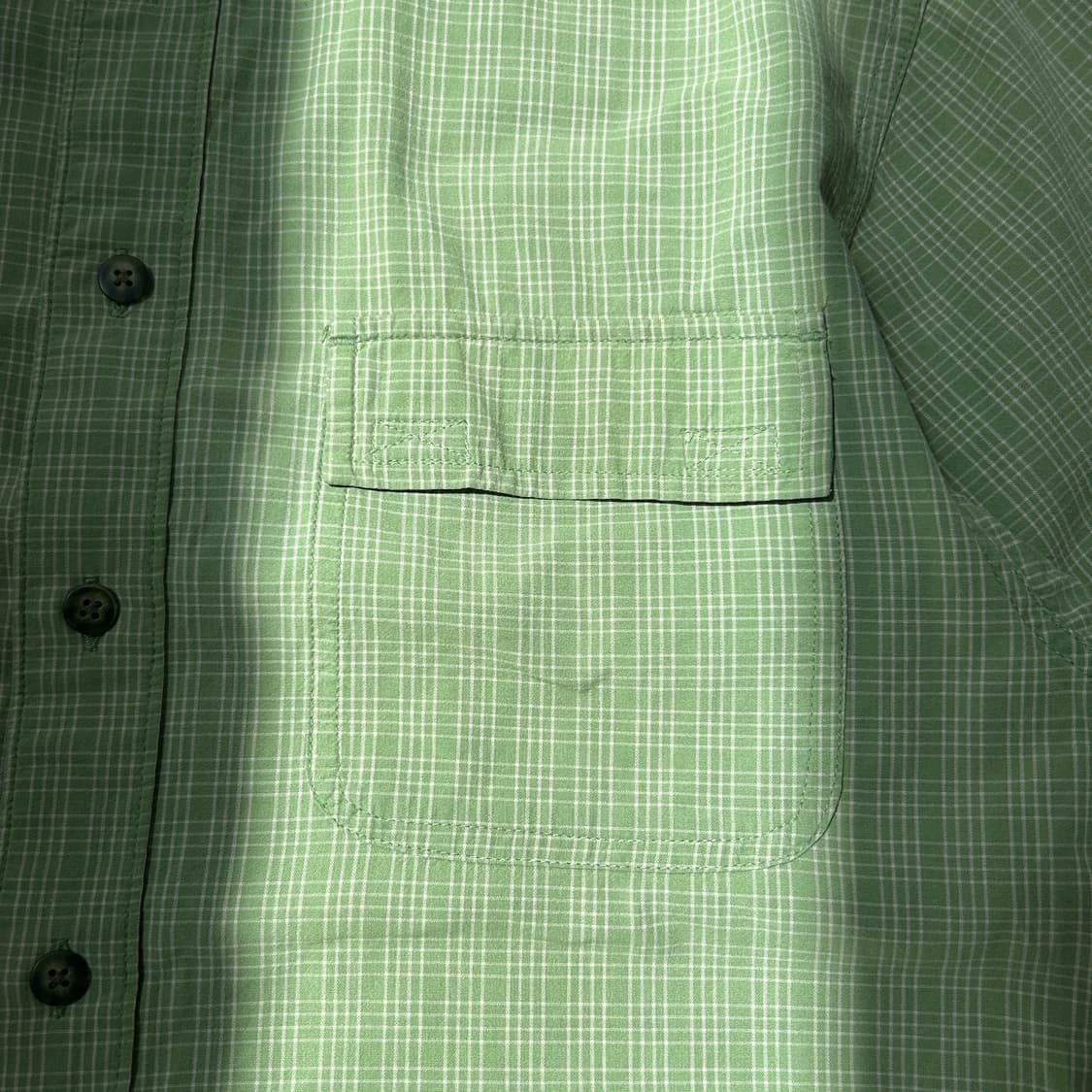 노스페이스 체크 패턴 그린 반팔 셔츠 상품이미지6