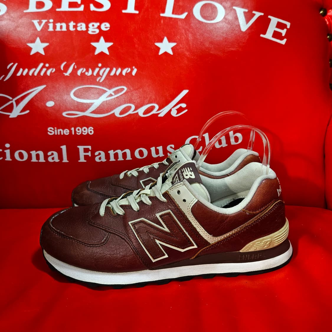 뉴발란스 No. 574 레더 다크 브라운 285 size 상품이미지1