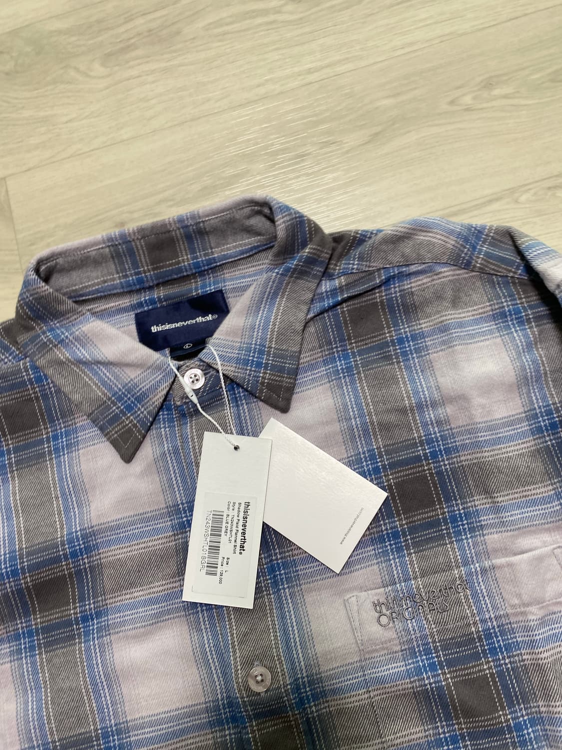 디스이즈네버댓 Shadow Plaid 플란넬 체크 셔츠 블루 그레이 L 상품이미지2