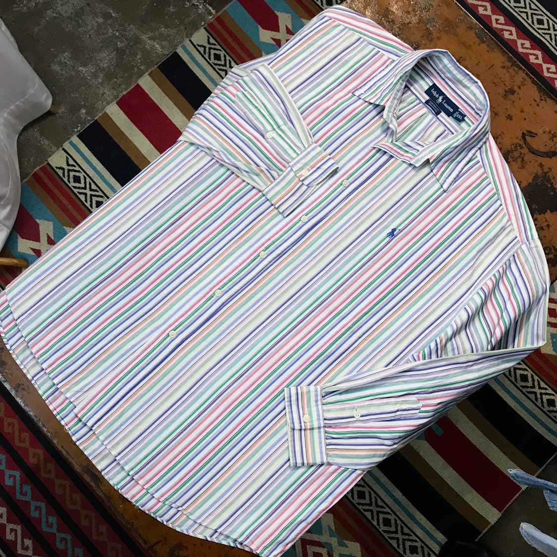 폴로랄프로렌 컬러풀 스트라이프 코튼 셔츠 남성 120 빅사이즈 상품이미지2
