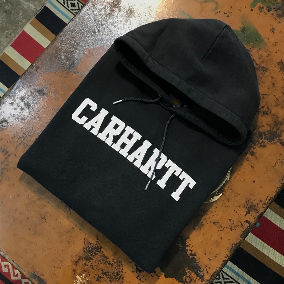 칼하트 알파벳 프린팅 블랙 기모 후디 남성 105 사이즈 상품이미지1