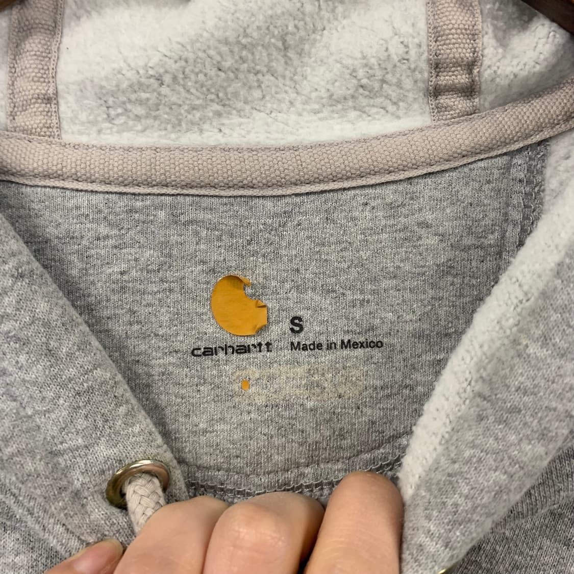 칼하트 레터링 그레이 후드티 상품이미지6