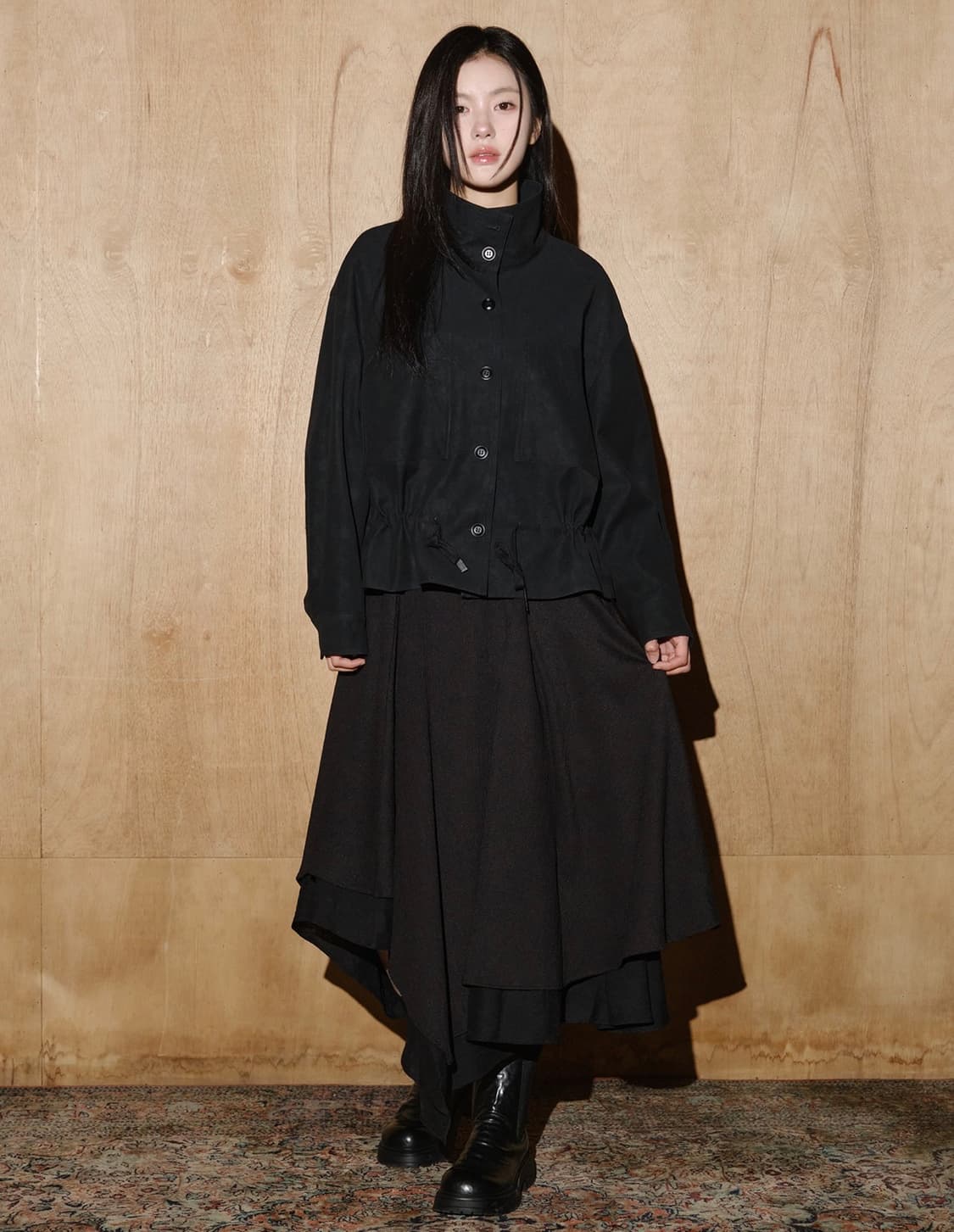 (택O) 헬레네파리스 스웨이드 스트링 버튼 재킷 (블랙) 상품이미지2