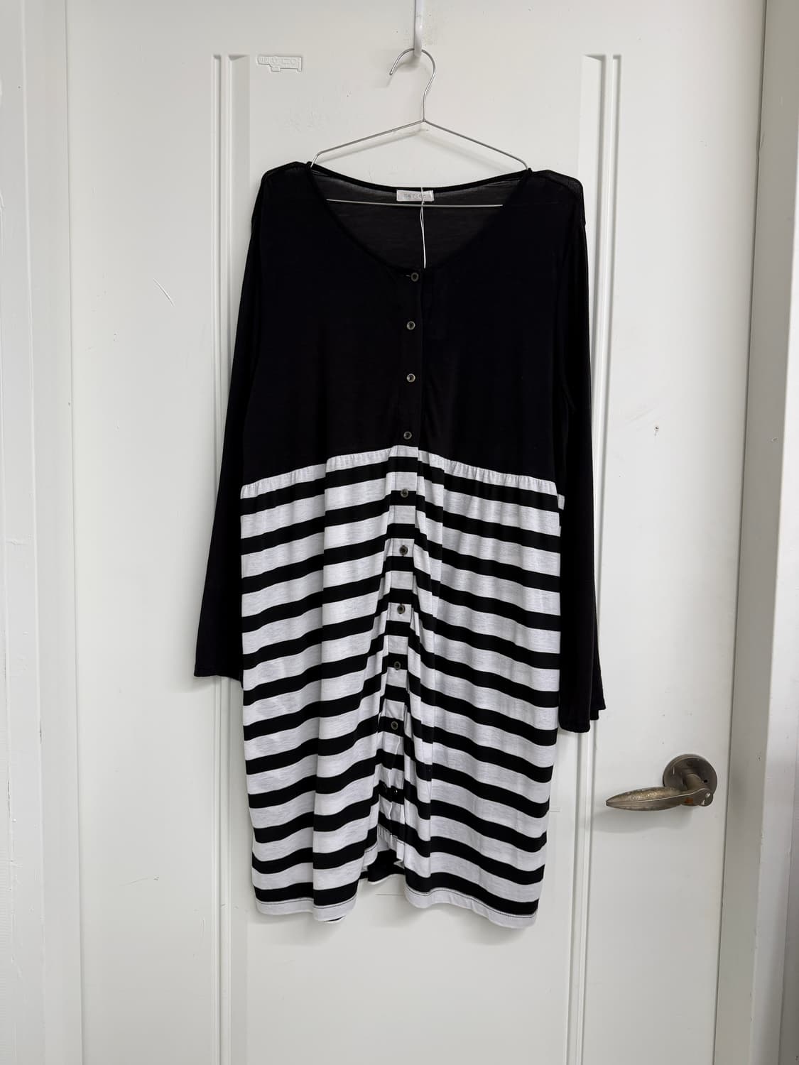 일본빈티지 블랙 스트라이프 원피스 상품이미지3