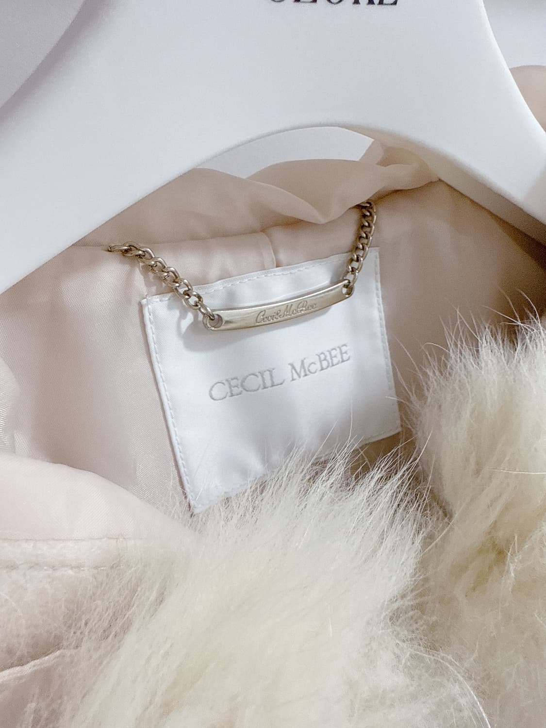 세실맥비 베이비핑크 더플 폭스퍼 코트 떡볶이 코트 Cecil McBee 상품이미지7