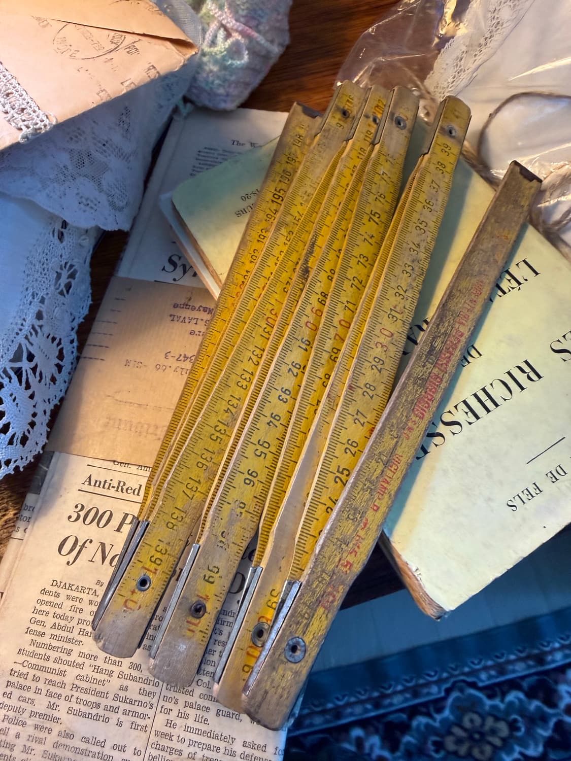 유럽 빈티지 우드 접이식 자 (폴딩 룰러) 2가지 상품이미지3