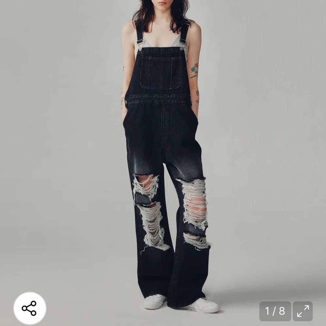 커렌트 빈티지 데님 롤오버 멜빵 1사이즈 상품이미지1