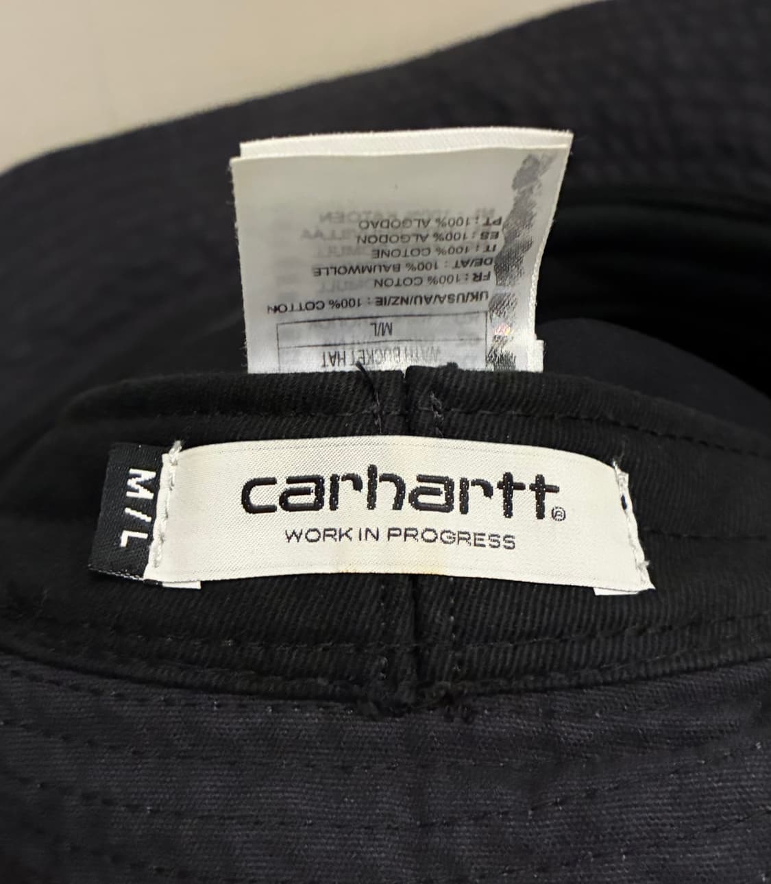 (M~L)칼하트 Wip 코튼 워치 버킷햇 블랙 워시드 상품이미지7