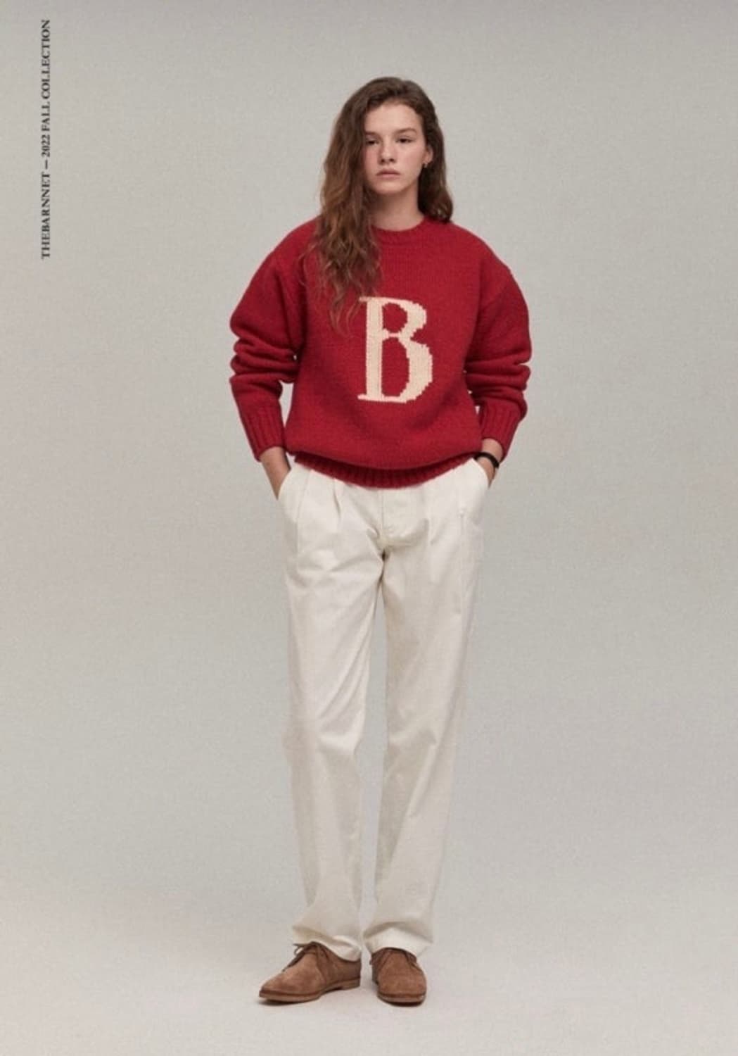 더바넷 레드 알파벳 니트 상품이미지1