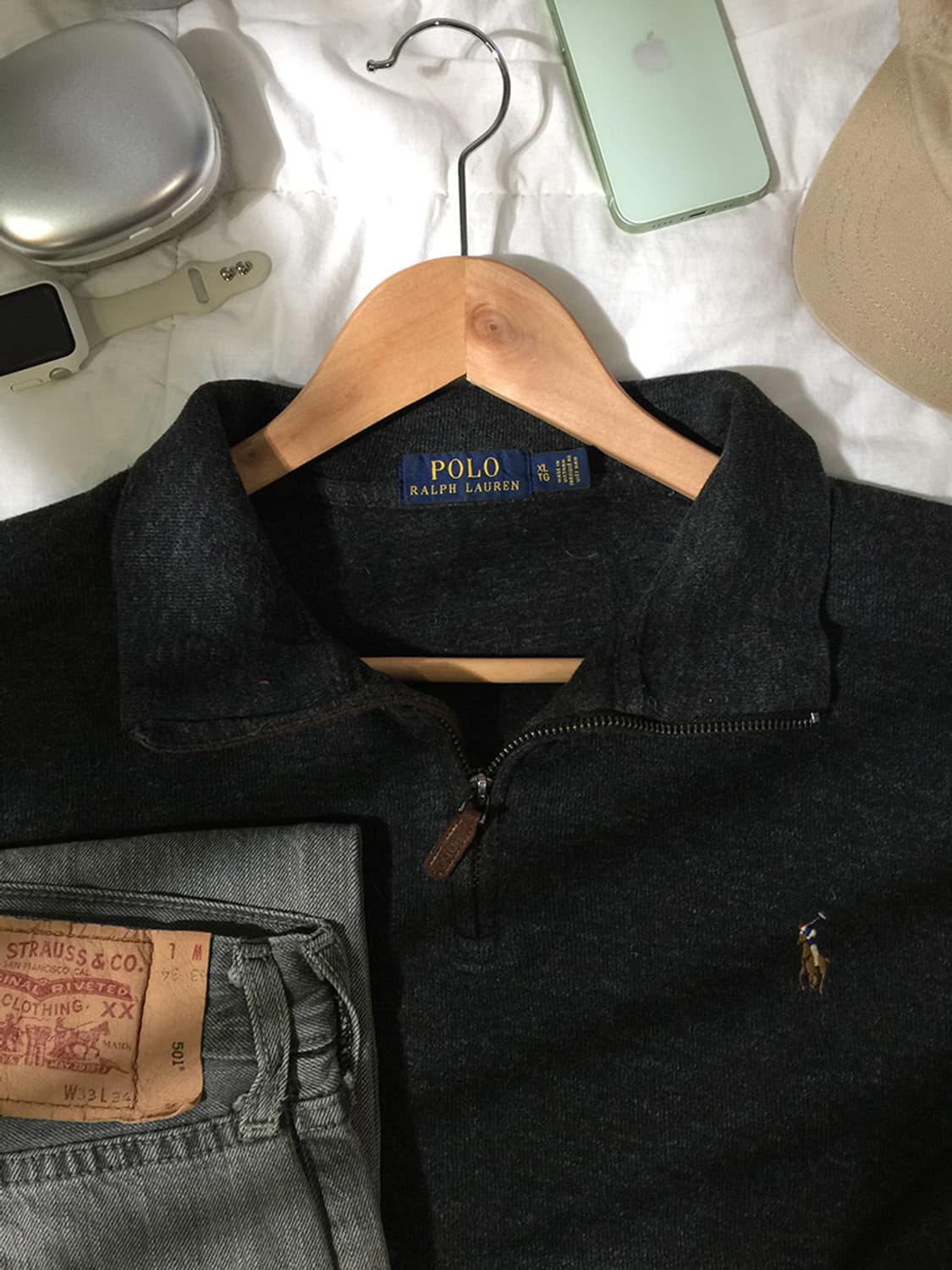 (MAN) 폴로랄프로렌 스웻 반집업 XL 상품이미지2