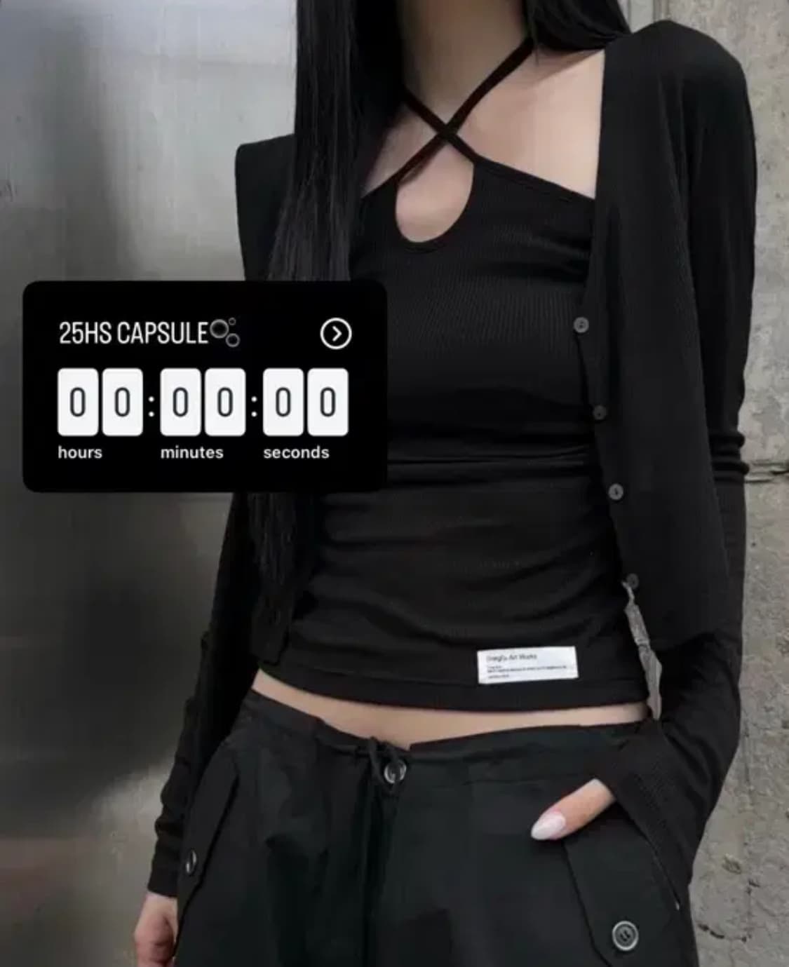 이네기 실루엣 나시가디건 세트 블랙 silhoouette cardigan 상품이미지1