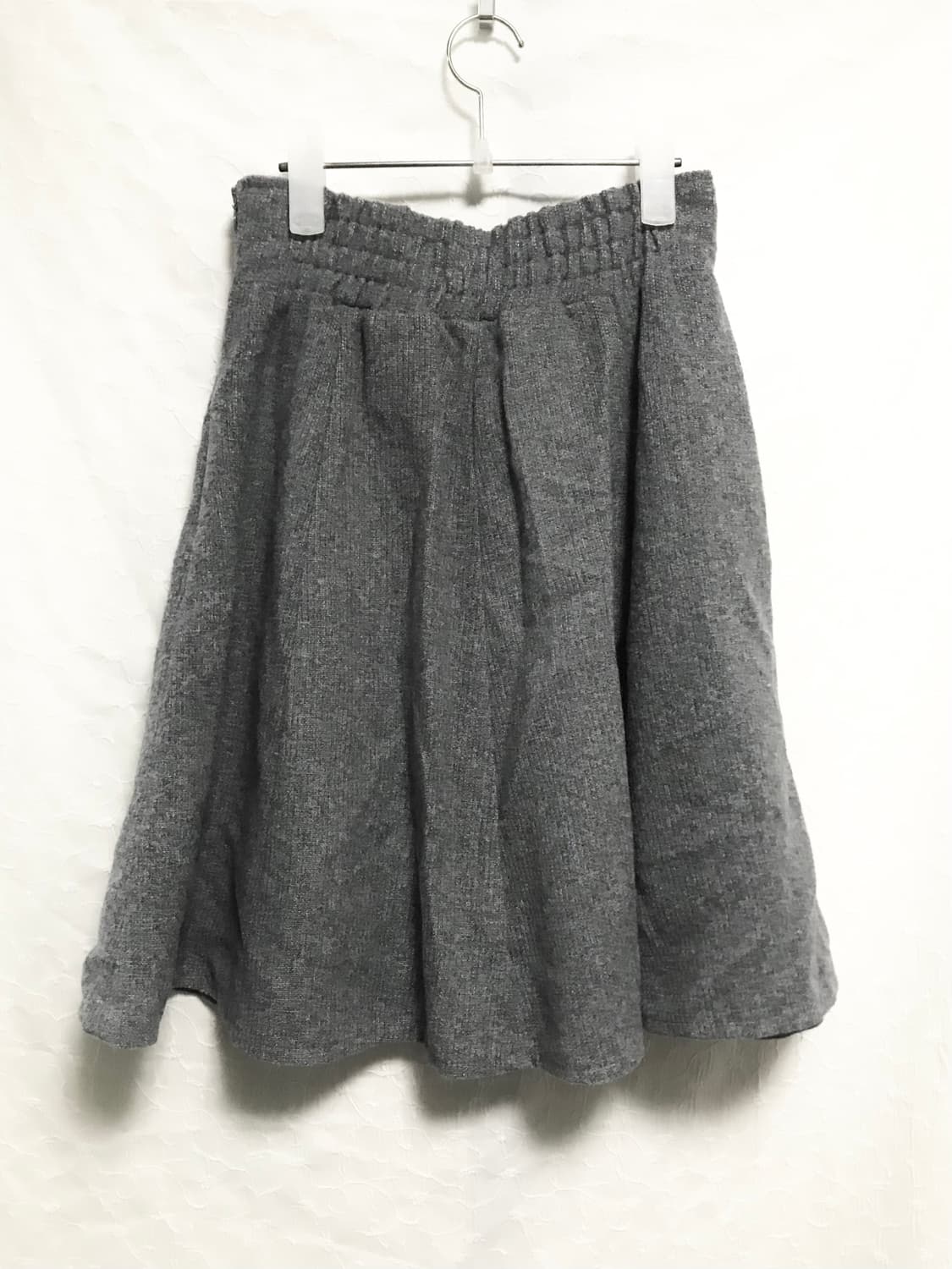 빈티지 니혼진 너드 그레이 리본 미디 스커트 상품이미지2