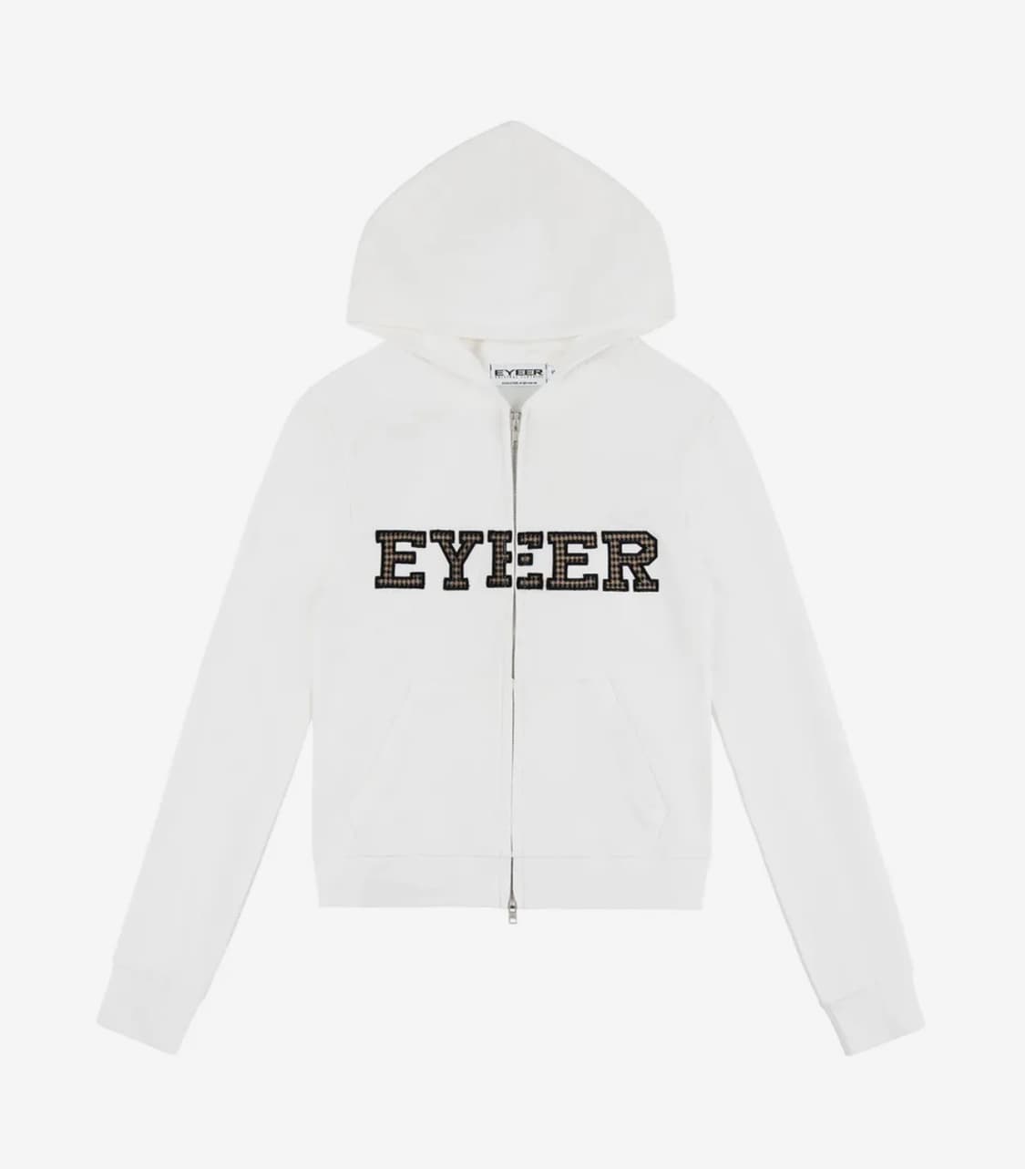 이와이이알 EYEER 패치 로고 슬림 후디 화이트 상품이미지1