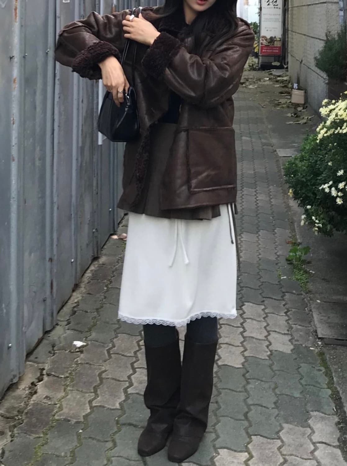 무스탕 하프 코트 상품이미지4