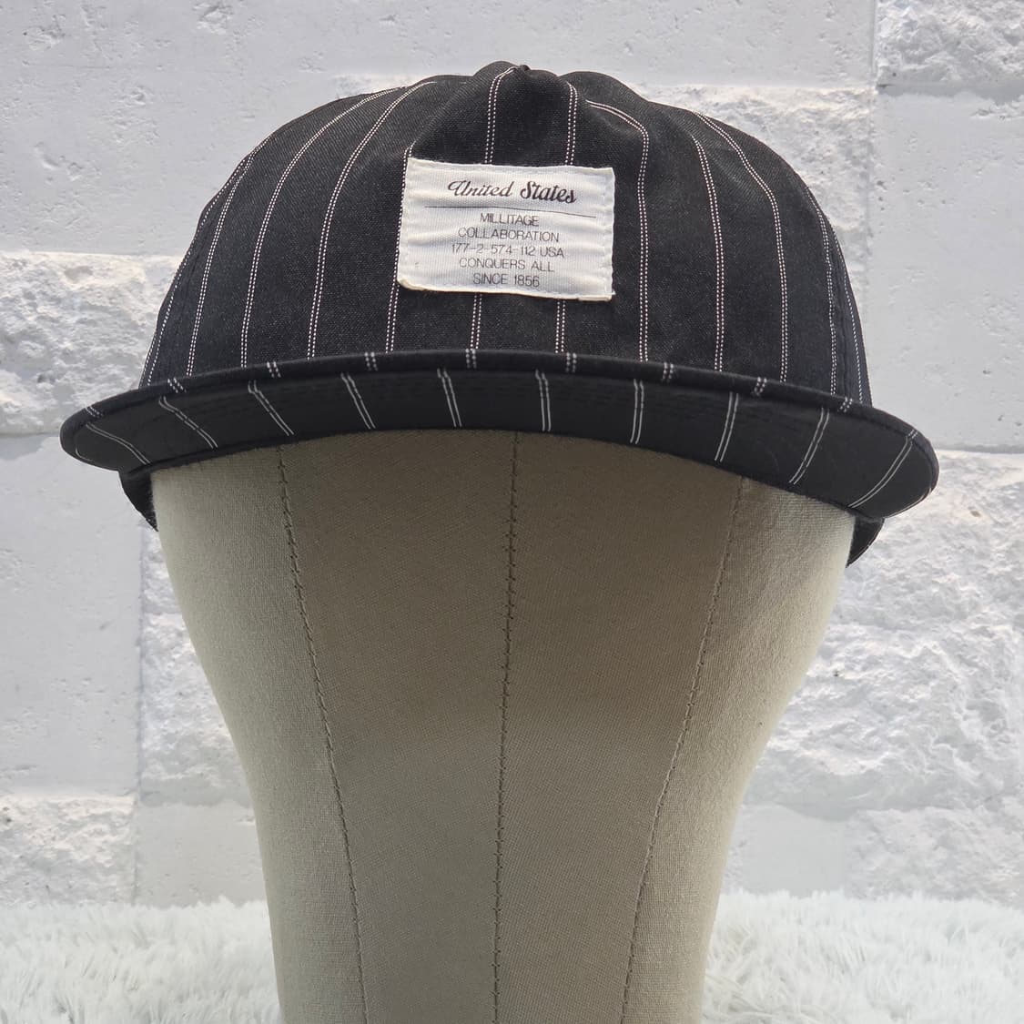 p5-4:밀리터지 스트라이프 블랙 플랫캡(57~59) 상품이미지2