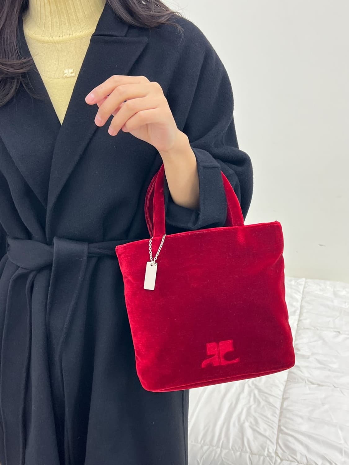 courreges / 꾸레쥬 레드 벨벳 토트백 상품이미지10