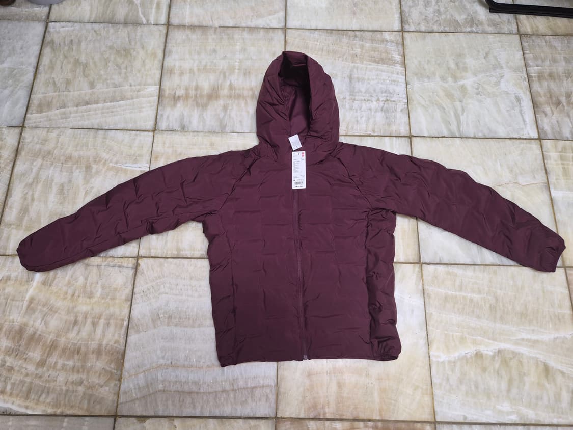 유니클로 퍼프테크 파카 와인 M 상품이미지2