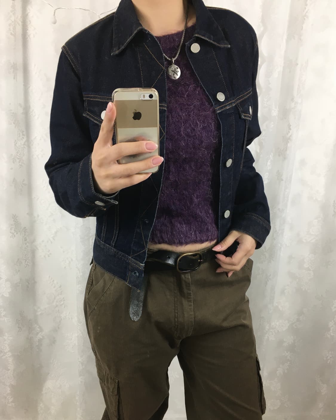 Cropped Raw Denim Trucker Jacket 상품이미지9