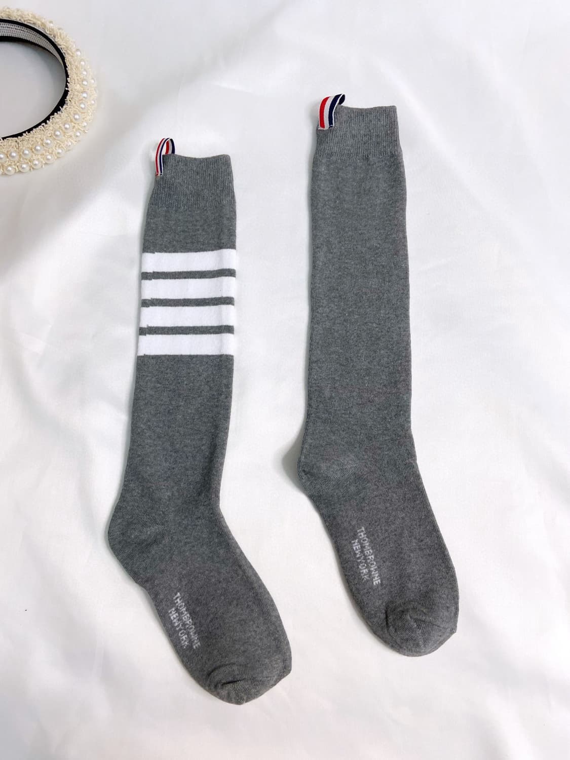 톰브라운 라이트웨이트 코튼 사선 미드카프 삭스 네이비 상품이미지2