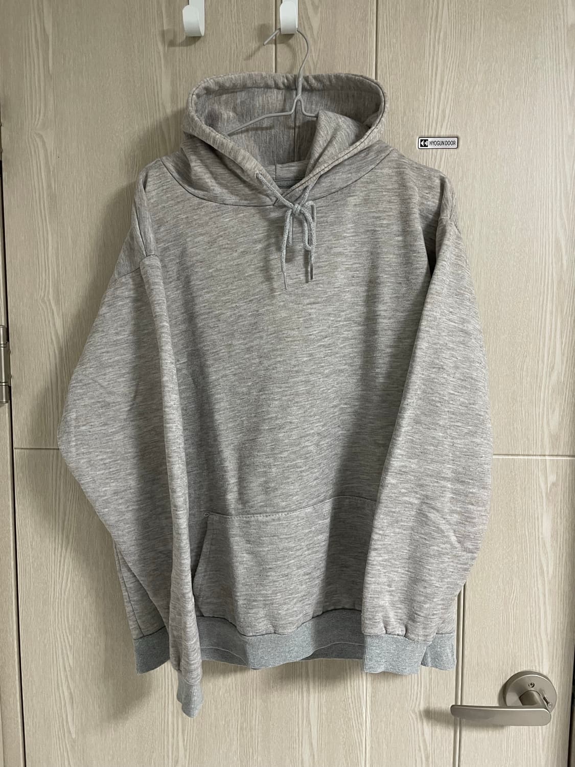 [L]그레이 기모 후드티 상품이미지1