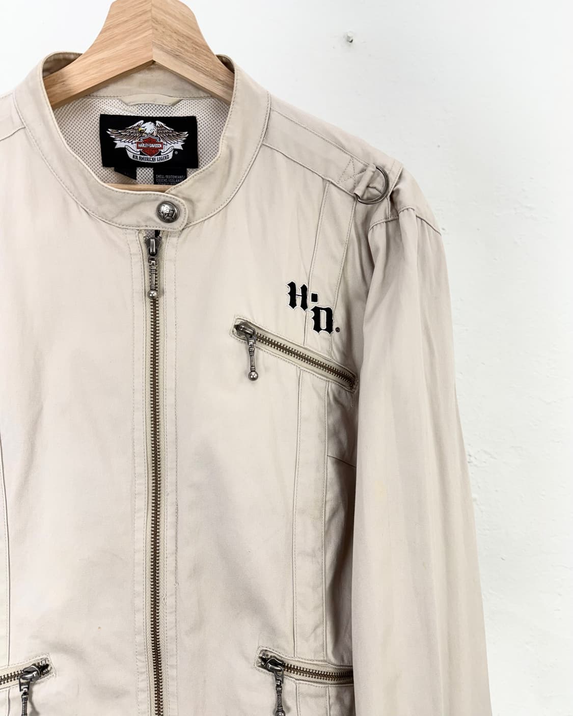 할리데이비슨 베이지 엠브로이드 라이더 코튼 자켓 상품이미지3
