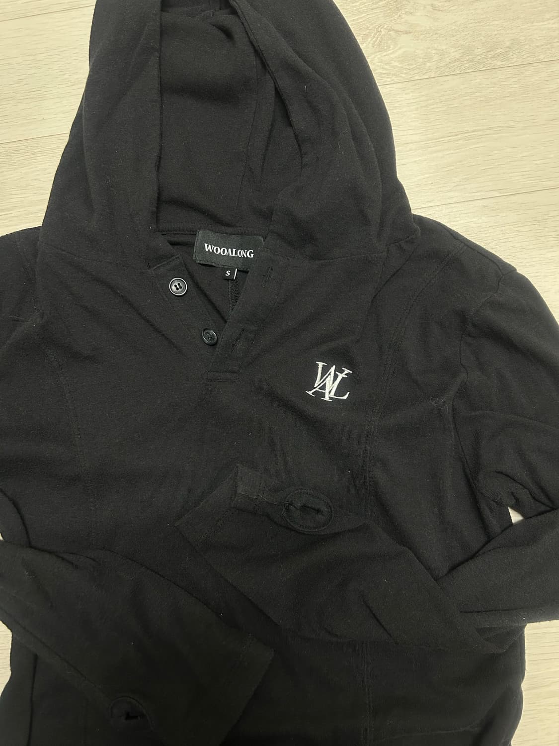 우알롱 슬림 크롭 후드티 상품이미지3